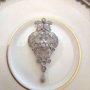 14k Vintage Genuine Rose Cut Diamond Enhancer Pendant